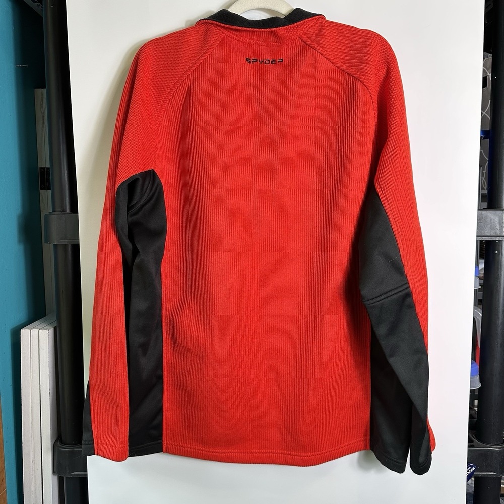 Spyder Core Sweater Quarter Zip Fleece Pullover Red Black Mens Size XL - Picture 3 of 8